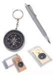 Набор подарочный 2в1: ручка, брелок-компас, серебро