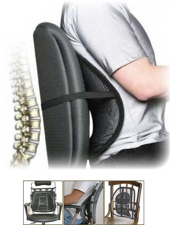 Ортопедическая спинка-подушка с вертикальным массажером на сиденье 38*39 см