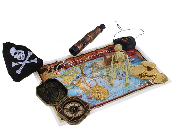 Набор оружия «Пират», карта, компас, украшения, подзорная труба, повязка на глаз