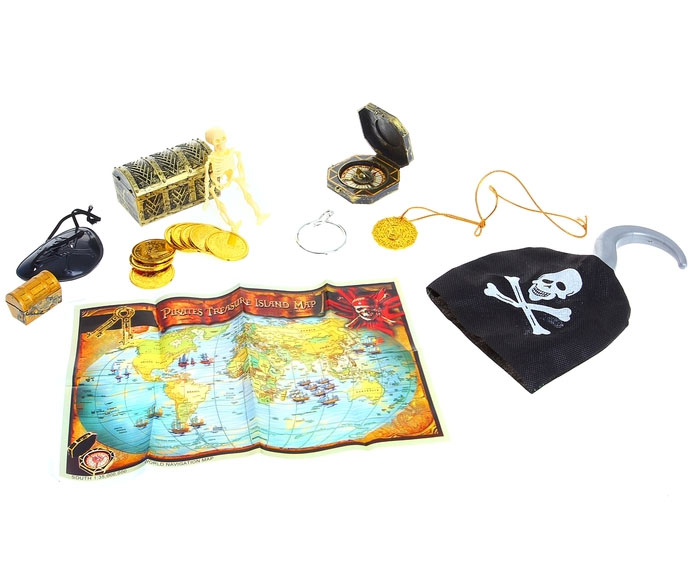 Набор оружия «Пират», крюк, карта, компас, украшения